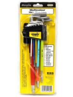 Multicolour Hex Allen Key Set xl Ball 9pcs