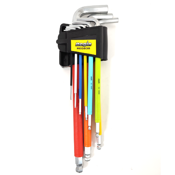 Multicolour Hex Allen Key Set xl Ball 9pcs