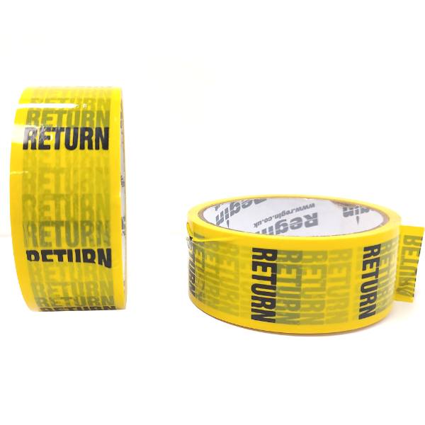 "RETURN" 33M x 38mm (Black print on yellow tape)