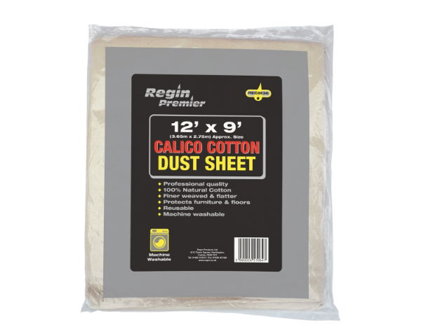 12 x 9 Calico Cotton Dust Sheet